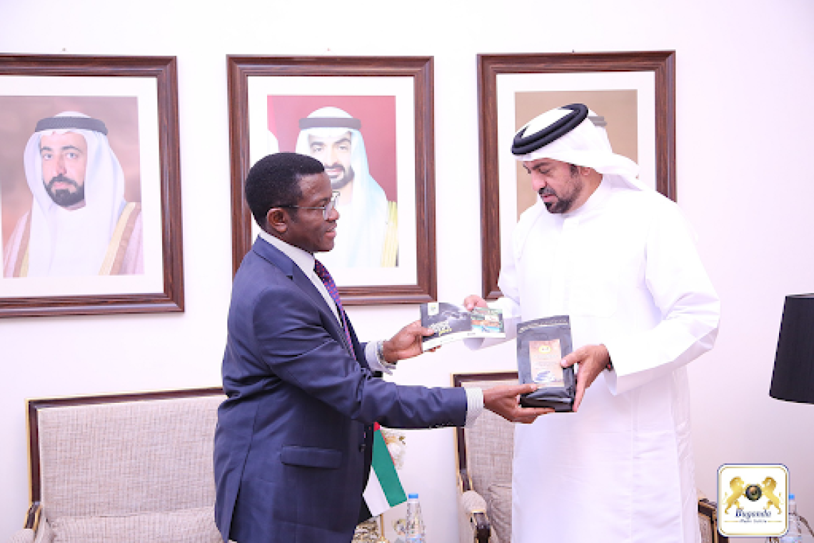 The Katikkiro Meets the Minister of Economy and Trade in Sharjah, Sheikh Majid Faisal Al Qasimi